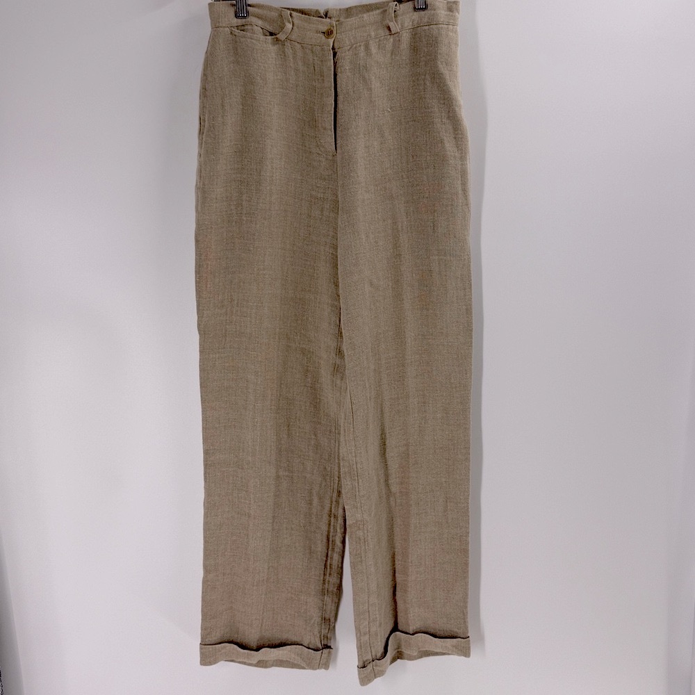 The Limited  100% linen pants pockets cuffed boho preppy summer neutral pants